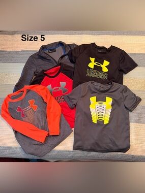 Under Armour Kids Tees - Black, Gray, Red, Neon Yellow